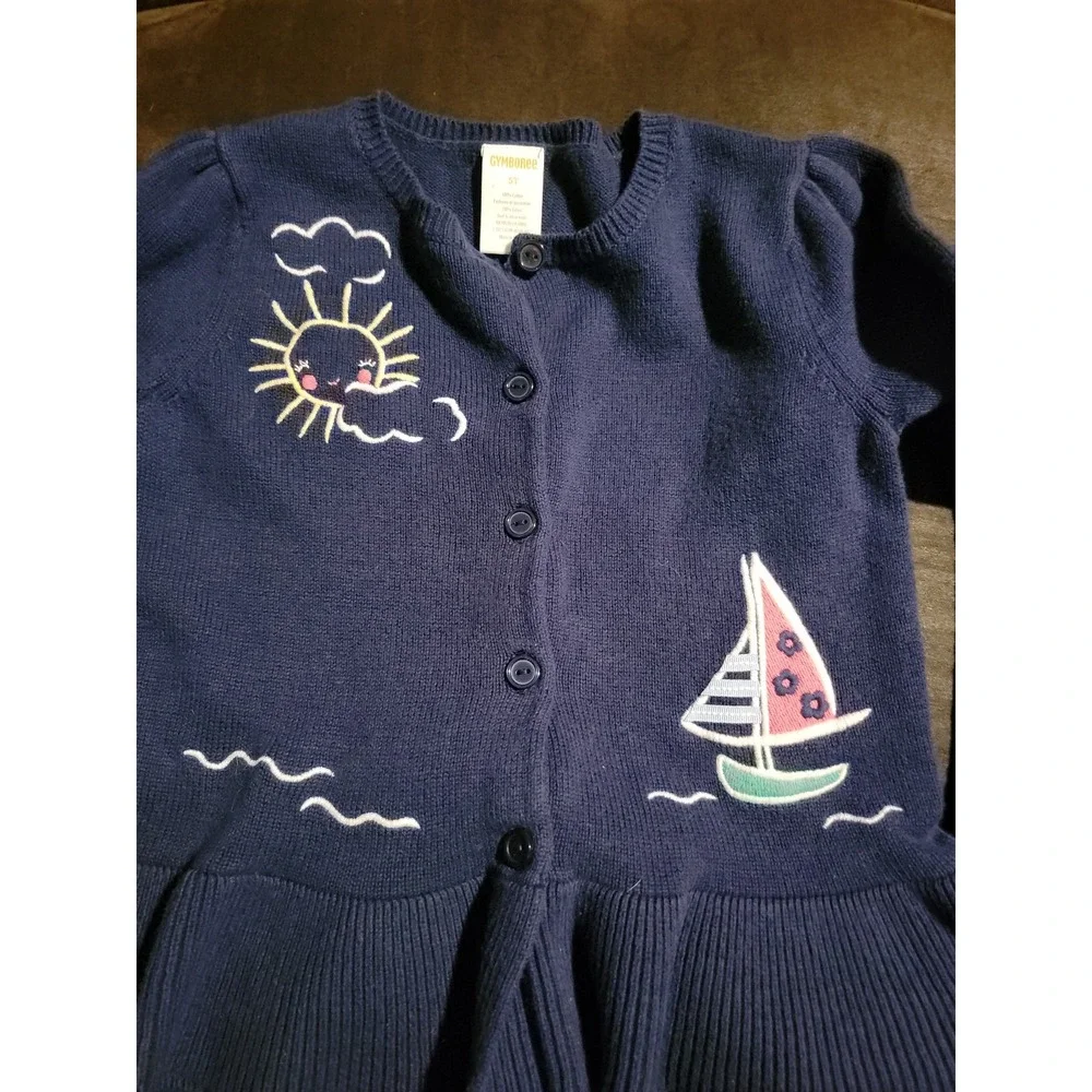 Gymboree shore to love sunshine sailboat spring sweater‎ size 5t
